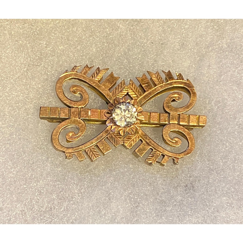 Victorian Gold‎ Filled & Paste Stone Brooch